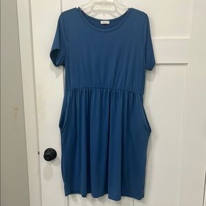 Blue Women’s Dress with Pockets